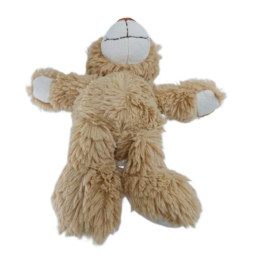 Flauschbaer-4 Flauschiger Bär Stofftier liegend auf dem Rücken, weiße Tatzen