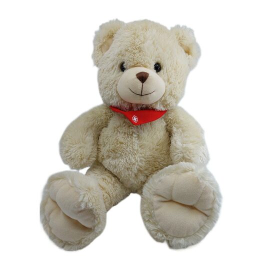 Kuschelbaer-2 Weißer Teddybär von vorne große Füße