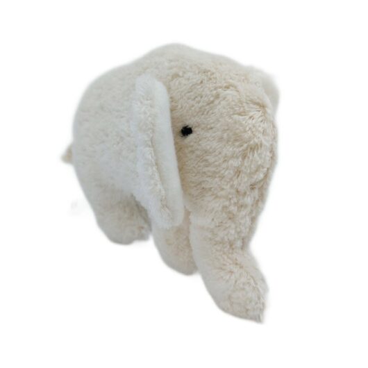 weißer Baumwoll Elefant von seitlich vorne
