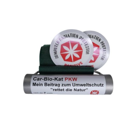 py-car-bio-kat-auto-4 metallrohr mit grünem klettband und zwei aufklebern