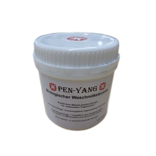 waschmittelzusatz-dose Weiße Plastikdose mit Aufschrift Biologischer Waschmittelzusatz